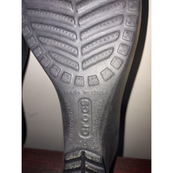 Crocs Wedge Sandals sz 9 Women's Sassari Open Toe Slip Ons Summer Black - Picture 11 of 13